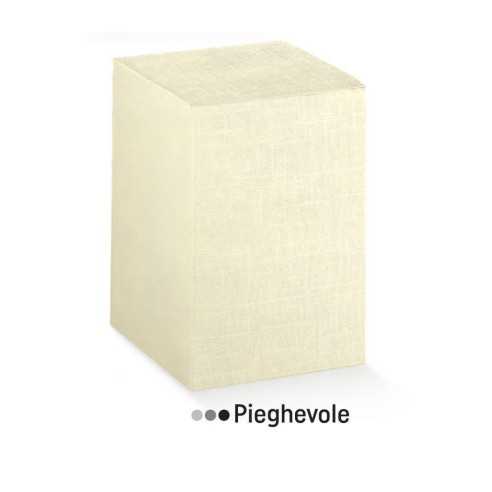 Scatola bomboniera tipo Pieghevole Seta avorio 9 x 9 x h 9 cm confezione 10 pz art 13142