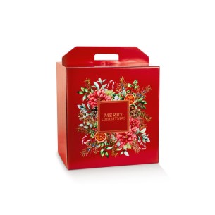 Scatola Natalizia porta Panettone artigianale e Bottiglia Pasticceria Colore ROSSO mis. 28 x 20 x h 35 cm Confezione 50 pz Art 3