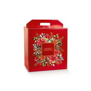 Scatola Natalizia porta Panettone artigianale e Bottiglia Pasticceria Colore ROSSO mis. 30,5 x 22,5 x h 35 cm Confezione 30 pz A