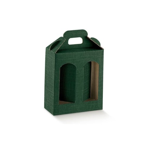 Scatola porta Vasetti 2 scomparti bar o negozi Colore SETA VERDE mis 17 x 8 x h 15 cm Confezione 100 pz Art 30778