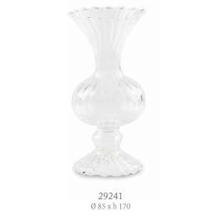 Bomboniera Matrimonio Vaso in vetro Trasparente a righe 8,5 x h 17 cm art 29241