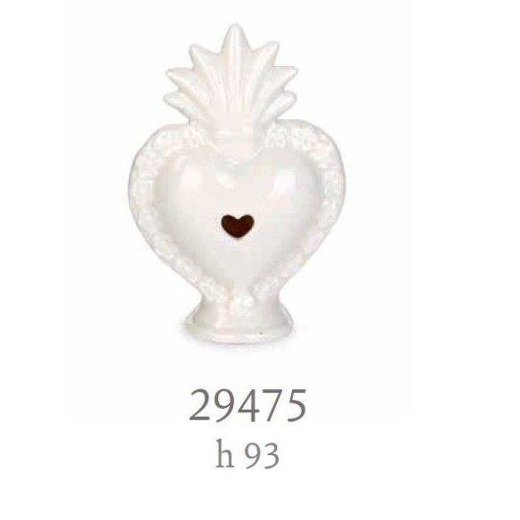 Bomboniere 2023 matrimonio innamorati statua stilizzata con cuore in  porcellana bianca altezza 22 cm bianco