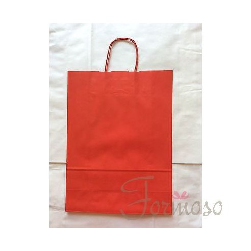 N.250 pezzi Busta in carta kraft stampa rossa mis 32x13x42 cm - n 1 CARTONE