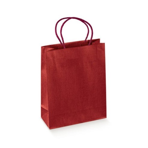 Busta Shopper in carta con manico SETA BORDEAUX 19 x 9 x h 38 cm confezione 100 pz art 36081