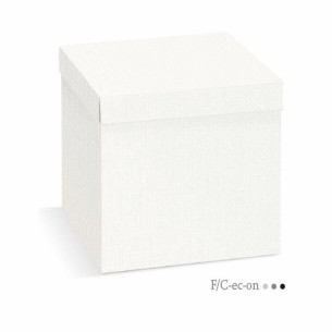 Scatola bomboniera tipo Lino Bianco Fondo e coperchio 30 x 30 x h 20 cm 20 pz art 27709