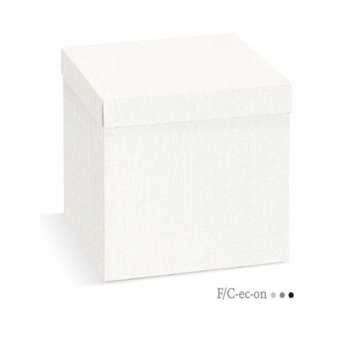 Scatola bomboniera tipo Lino Bianco Fondo e coperchio 30 x 30 x h 30 cm 20 pz art 27711