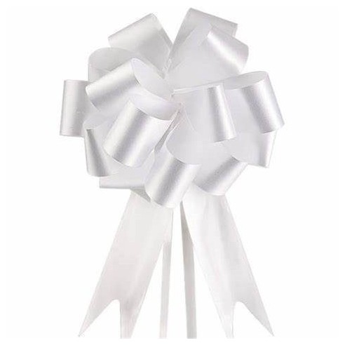 Coccarda fiocco auto tirante 70 mm per matrimonio auto casa sposi Bianco 1 pz - art Coccarda7cm