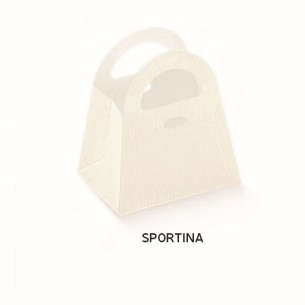 Scatola Confetti tipo SPORTINA Seta Avorio 8 x 6 x h 9 cm 200 pz art 13247