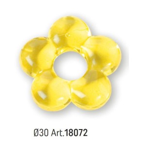 Bomboniere decorazione FIORE in PVC trasparente colore GIALLO D 3 cm Confezione 500 grammi art 18072